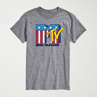 Novelty Mens Crew Neck Short Sleeve Regular Fit MTV Big and Tall Graphic T-Shirt