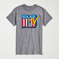 Novelty Mens Crew Neck Short Sleeve Regular Fit MTV Big and Tall Graphic T-Shirt