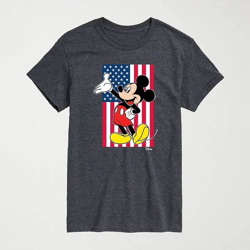 Novelty Mens Crew Neck Short Sleeve Regular Fit Mickey Mouse Big and Tall Graphic T-Shirt