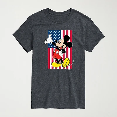 Novelty Mens Crew Neck Short Sleeve Regular Fit Mickey Mouse Big and Tall Graphic T-Shirt