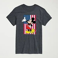 Novelty Mens Crew Neck Short Sleeve Regular Fit Mickey Mouse Big and Tall Graphic T-Shirt