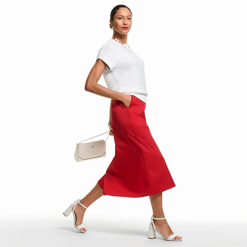 Liz Claiborne Womens High Rise Midi A-Line Skirt