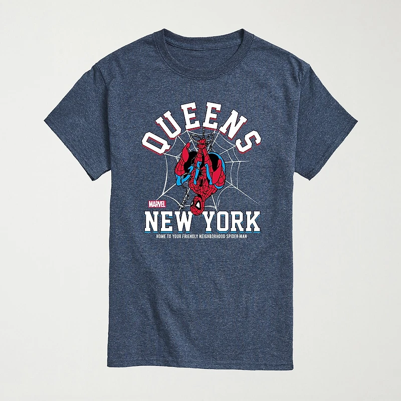 Novelty Mens Crew Neck Short Sleeve Regular Fit Marvel Spiderman Graphic T-Shirt