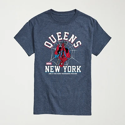 Novelty Mens Crew Neck Short Sleeve Regular Fit Marvel Spiderman Graphic T-Shirt