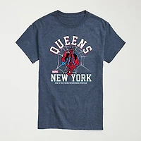 Novelty Mens Crew Neck Short Sleeve Regular Fit Marvel Spiderman Graphic T-Shirt