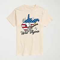 Novelty Mens Crew Neck Short Sleeve Regular Fit Peanuts Snoopy Graphic T-Shirt