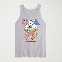 Novelty Mens Crew Neck Short Sleeve Garfield Tank Top