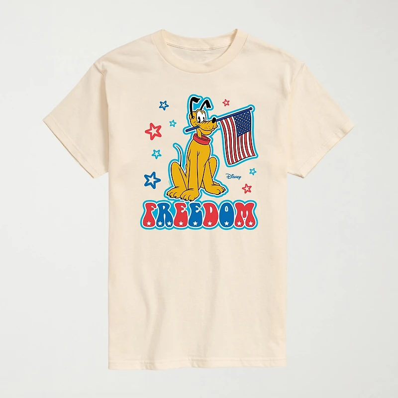 Novelty Mens Crew Neck Short Sleeve Regular Fit Pluto Graphic T-Shirt