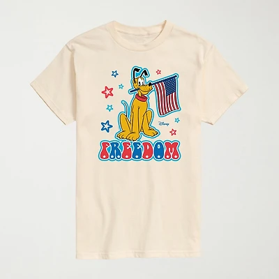 Novelty Mens Crew Neck Short Sleeve Regular Fit Pluto Graphic T-Shirt