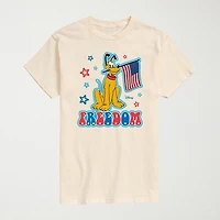 Novelty Mens Crew Neck Short Sleeve Regular Fit Pluto Graphic T-Shirt