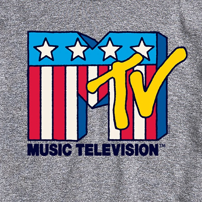 Novelty Mens Crew Neck Short Sleeve Regular Fit MTV Graphic T-Shirt