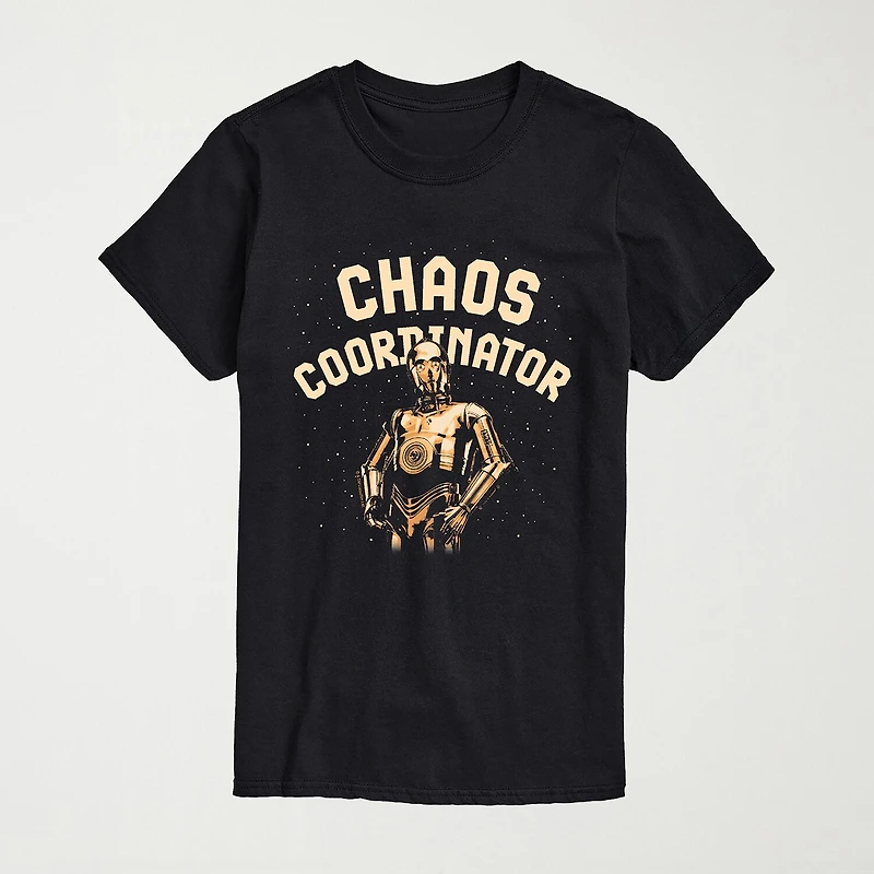 Novelty Mens Crew Neck Short Sleeve Regular Fit Star Wars Graphic T-Shirt