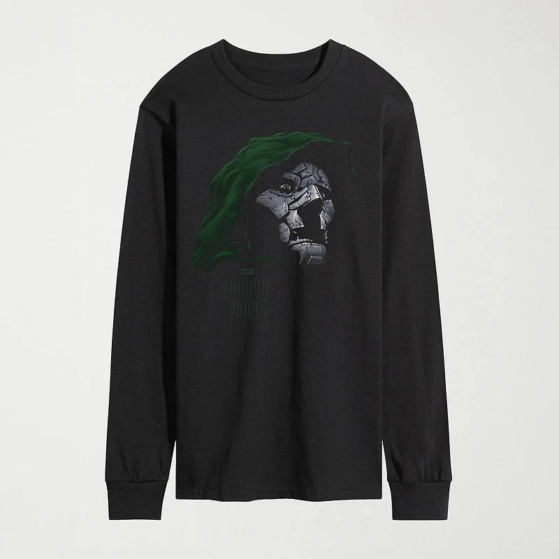Novelty Mens Crew Neck Long Sleeve Regular Fit Marvel Graphic T-Shirt
