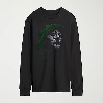 Novelty Mens Crew Neck Long Sleeve Regular Fit Marvel Graphic T-Shirt