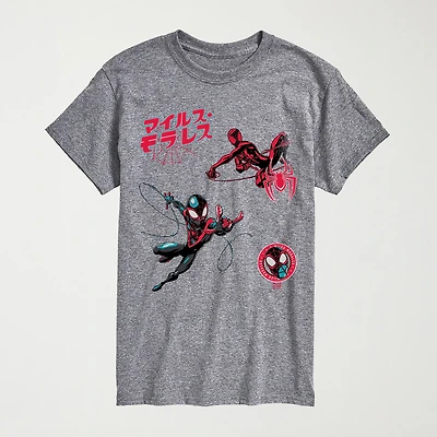 Novelty Mens Crew Neck Short Sleeve Regular Fit Marvel Spiderman Graphic T-Shirt