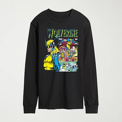 Novelty Mens Crew Neck Long Sleeve Regular Fit Marvel Graphic T-Shirt