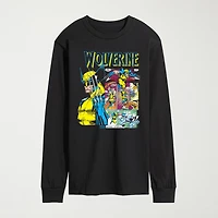 Novelty Mens Crew Neck Long Sleeve Regular Fit Marvel Graphic T-Shirt