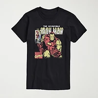 Novelty Mens Crew Neck Short Sleeve Regular Fit Iron Man Marvel Graphic T-Shirt