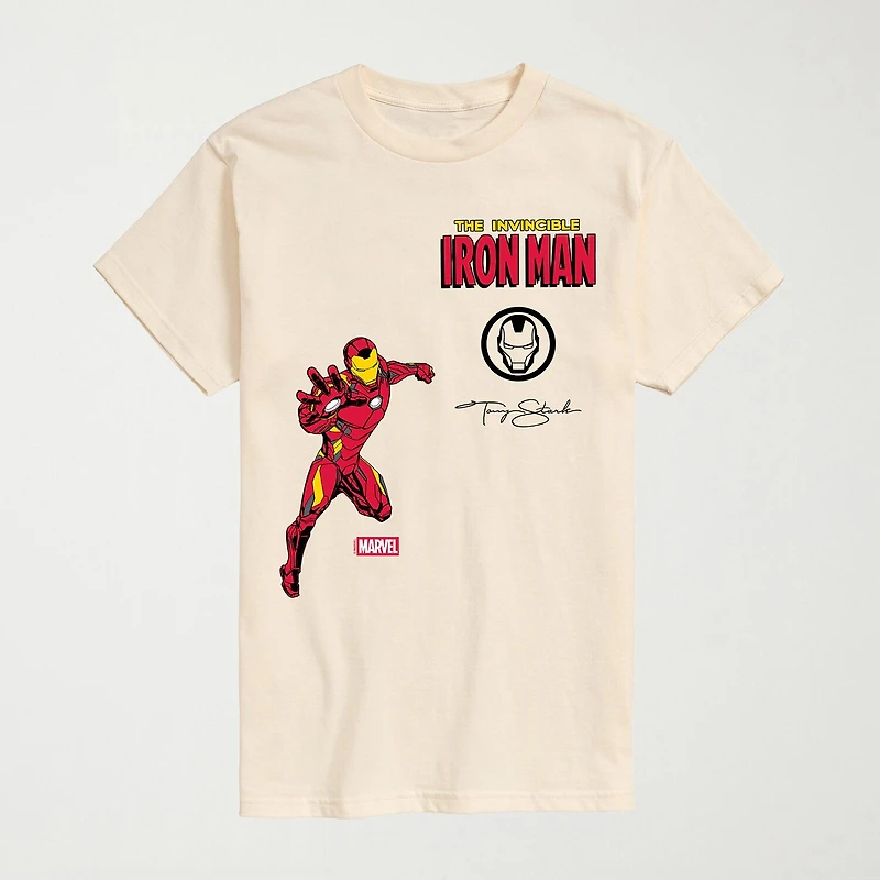 Novelty Mens Crew Neck Short Sleeve Regular Fit Iron Man Marvel Graphic T-Shirt