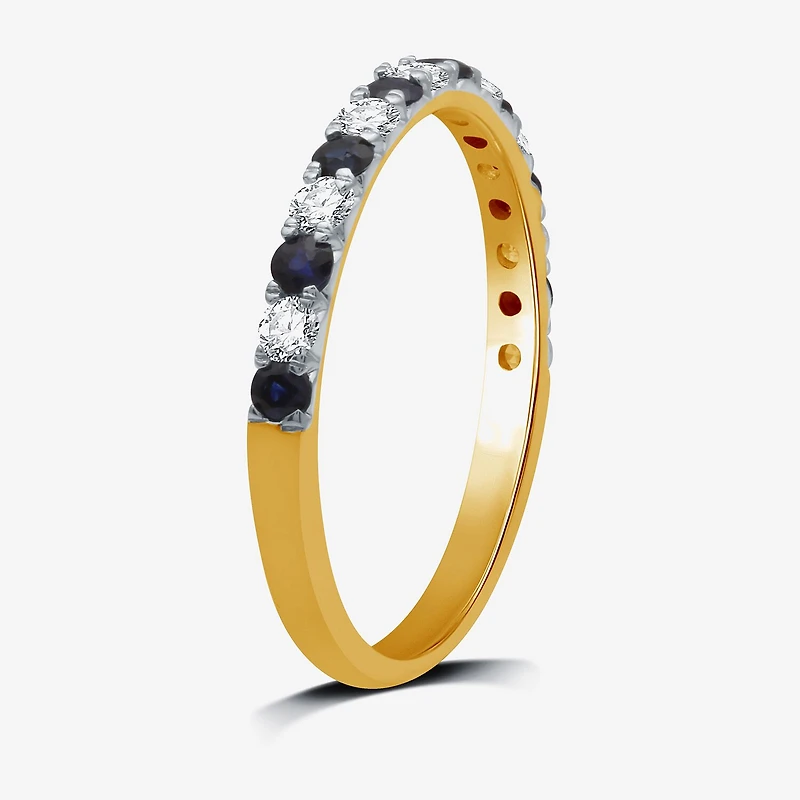 I Said Yes (H-I / I1) Womens 1/4 CT. T.W. Lab Created Blue Sapphire Sterling Silver Wedding Band
