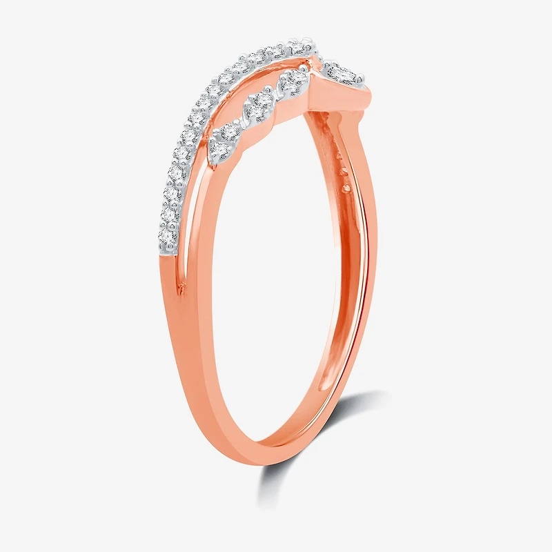 I Said Yes (H-I / I1) 1/5 CT. T.W. Lab Grown White Diamond Sterling Silver or 14K Gold Over Chevron Wedding Band