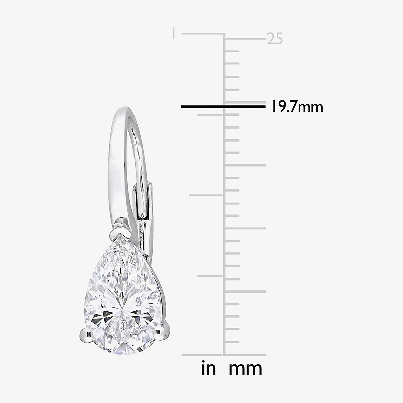Womens 2 3/4 CT. T.W. Lab Created White Moissanite Sterling Silver Drop Earrings