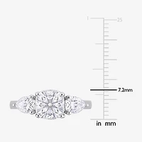 Womens / CT. T.W. Lab Created White Moissanite Sterling Silver 3-Stone Engagement Ring