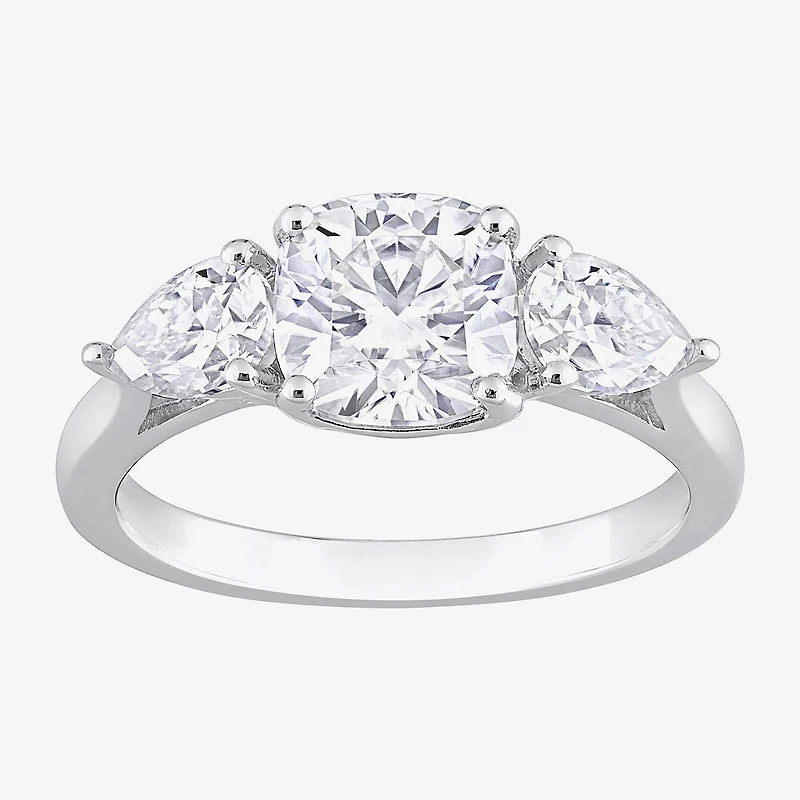 Womens / CT. T.W. Lab Created White Moissanite Sterling Silver 3-Stone Engagement Ring