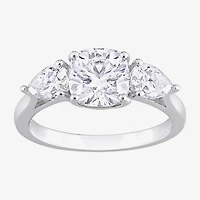 Womens / CT. T.W. Lab Created White Moissanite Sterling Silver 3-Stone Engagement Ring