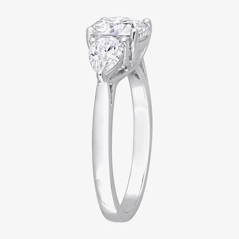 Womens / CT. T.W. Lab Created White Moissanite Sterling Silver 3-Stone Engagement Ring