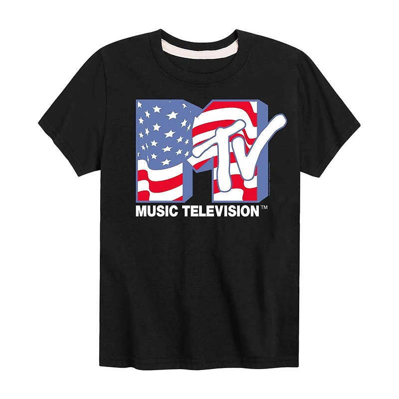 Summer Logos Little & Big Kid Boys Crew Neck Short Sleeve Regular Fit MTV Graphic T-Shirt