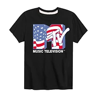 Summer Logos Little & Big Kid Boys Crew Neck Short Sleeve Regular Fit MTV Graphic T-Shirt