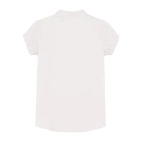 IZOD Little & Big Kid Girls Short Sleeve Regular Fit Stretch Fabric Button-Down Shirt