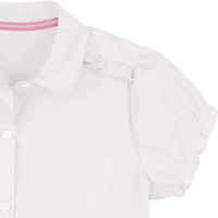 IZOD Little & Big Kid Girls Short Sleeve Regular Fit Stretch Fabric Button-Down Shirt