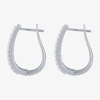 (G / Si2) Womens 1 1/2 CT. T.W. Lab Grown White Diamond 14K Gold 20.9mm Hoop Earrings