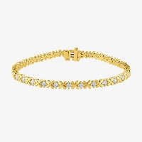 (G / Si2) Womens 2 CT. T.W. Lab Grown White Diamond 10K Gold 7.25 Inch Tennis Bracelet
