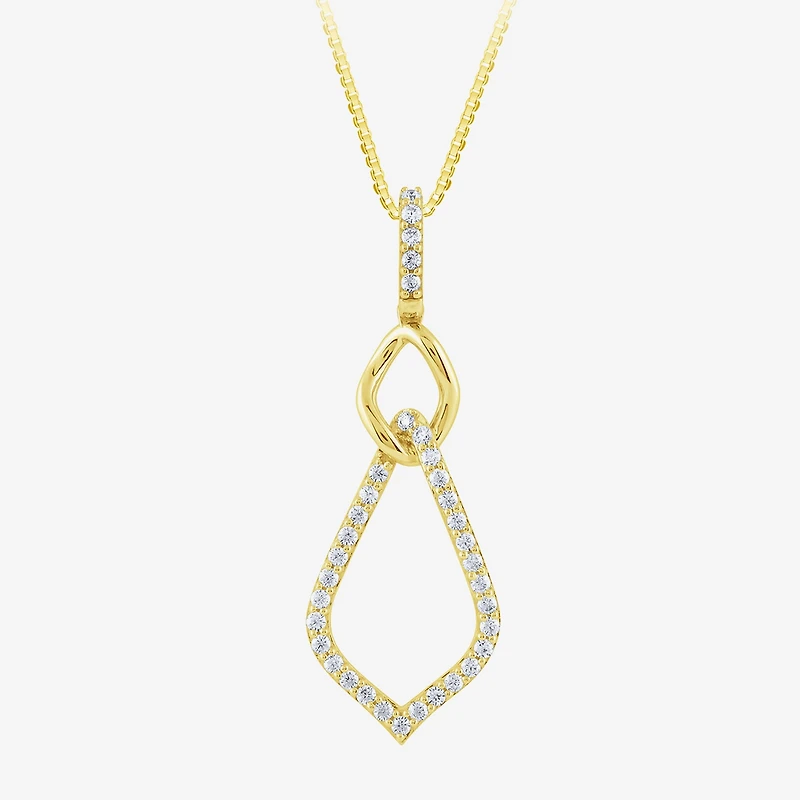 (G / Si2) Womens 1/2 CT. T.W. Lab Grown White Diamond 10K Gold 18 Inch Pendant Necklace