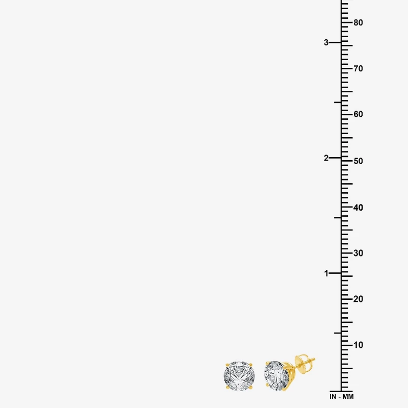 (G / SI1-SI2) Ever Star 2 1/4 CT. T.W. Lab Grown White Diamond 14K Gold 6.8mm Stud Earrings