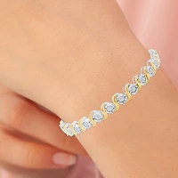 Womens 1/10 CT. T.W. Diamond Tennis Bracelet Sterling Silver or 14K Gold Over