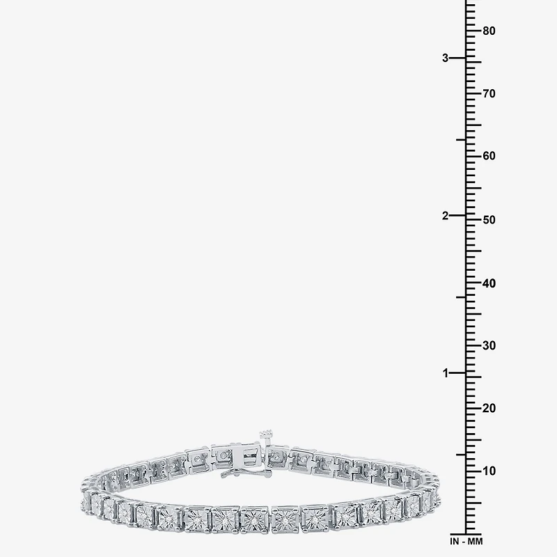 Womens 1/2 CT. T.W. Natural White Diamond Sterling Silver 7.5 Inch Tennis Bracelet