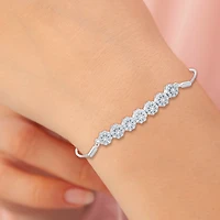 Diamond Blossom Womens 1/4 CT. T.W. Natural White Diamond Sterling Silver Bolo Bracelet