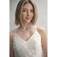 Monet Jewelry Timeless Silver Tone Floral Womens 17 Inch Collar Necklace