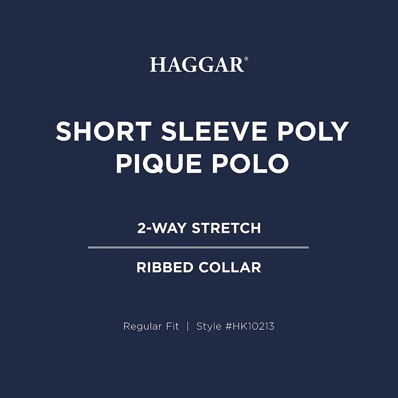 Haggar Pique Mens Regular Fit Short Sleeve Polo Shirt