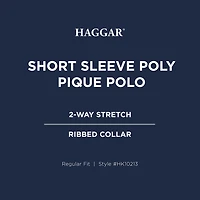 Haggar Pique Mens Regular Fit Short Sleeve Polo Shirt