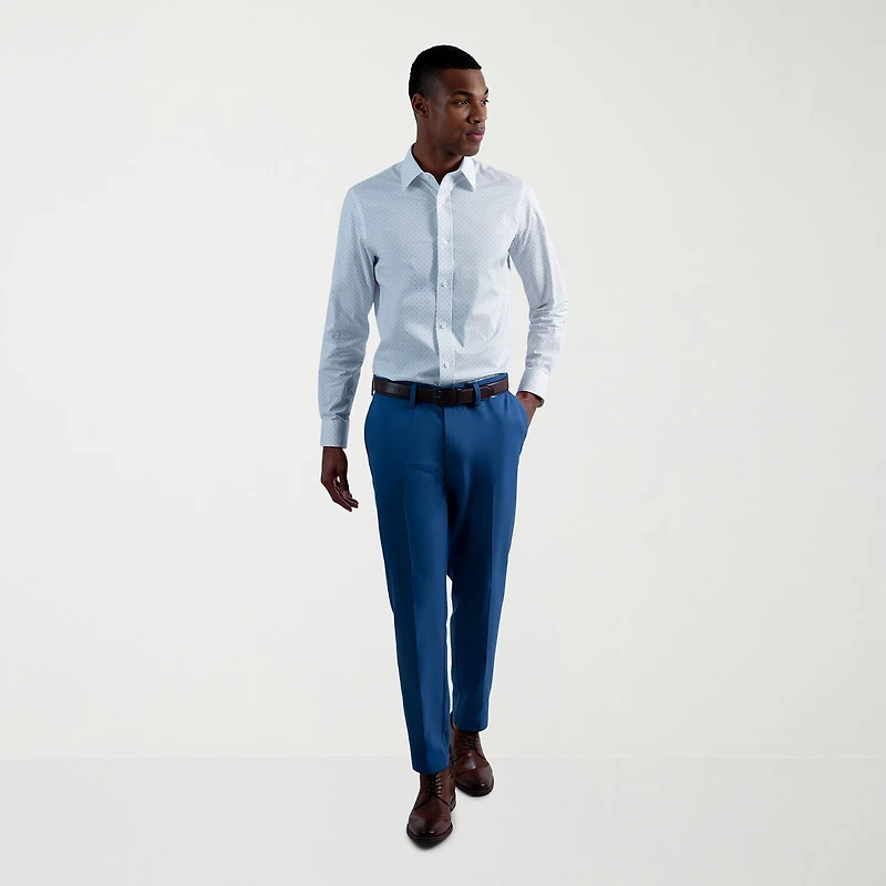 Haggar Cool Right Performance Flex Mens Comfort Waistband Slim Fit Flat Front Pant