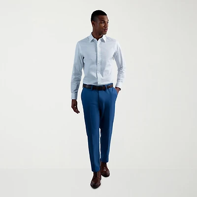 Haggar Cool Right Performance Flex Mens Comfort Waistband Slim Fit Flat Front Pant