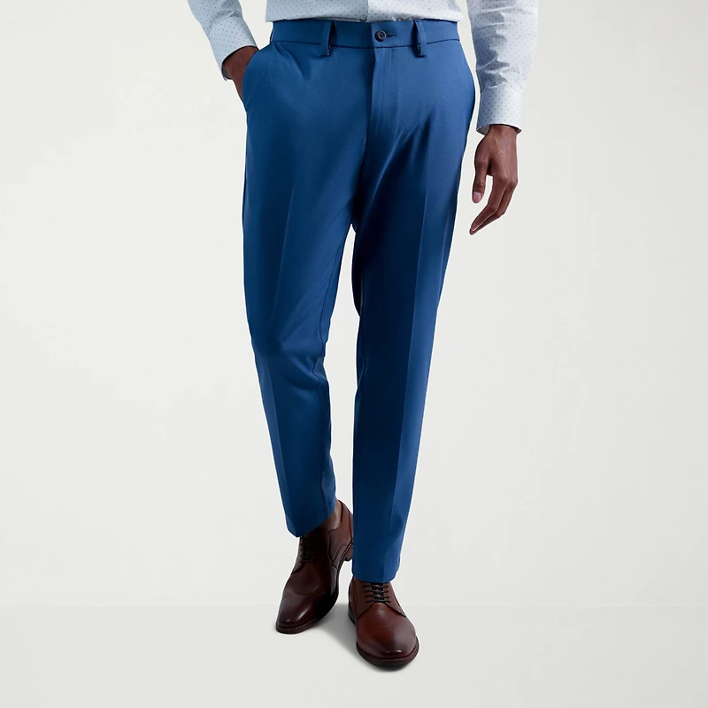 Haggar Cool Right Performance Flex Mens Comfort Waistband Slim Fit Flat Front Pant