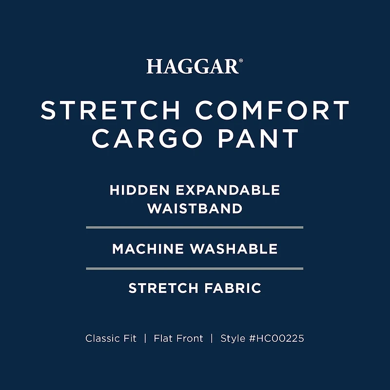Haggar Stretch Comfort Cargo Mens Fabric Classic Fit Pant