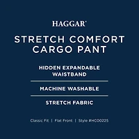 Haggar Stretch Comfort Cargo Mens Fabric Classic Fit Pant