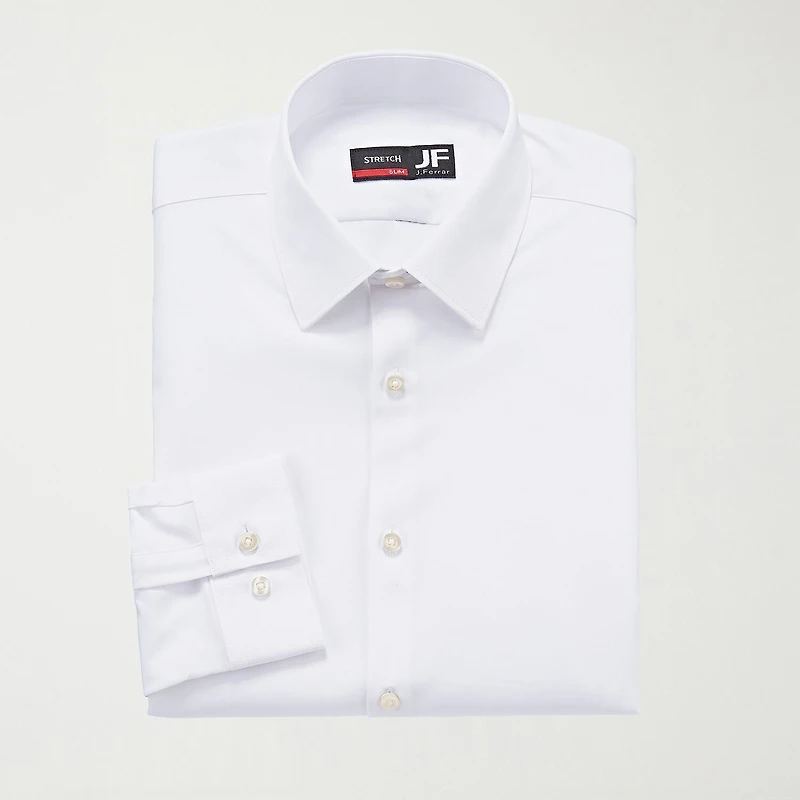 J. Ferrar 360 Stretch Slim Performance Mens Fit Fabric Long Sleeve Dress Shirt